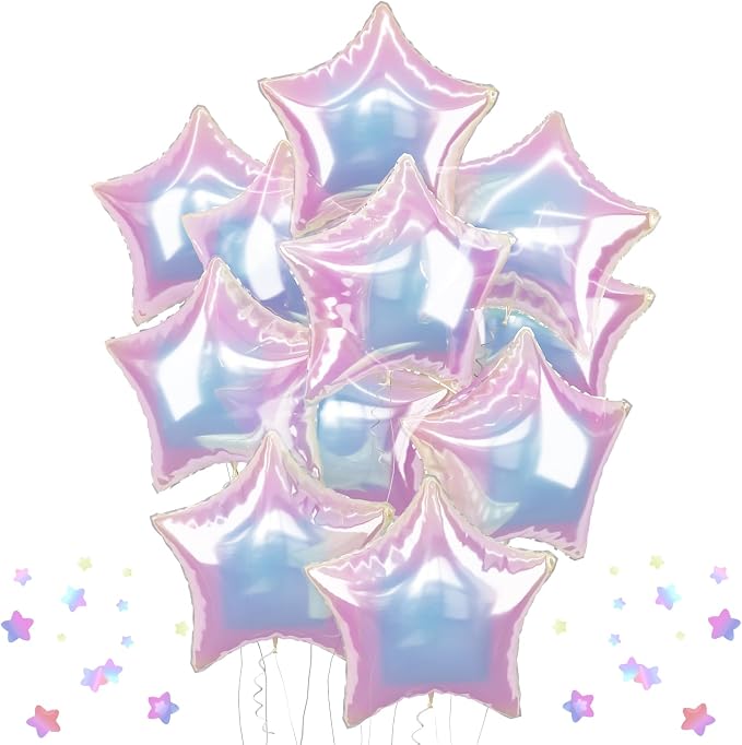 Iridescent Star Balloons by TAOYE