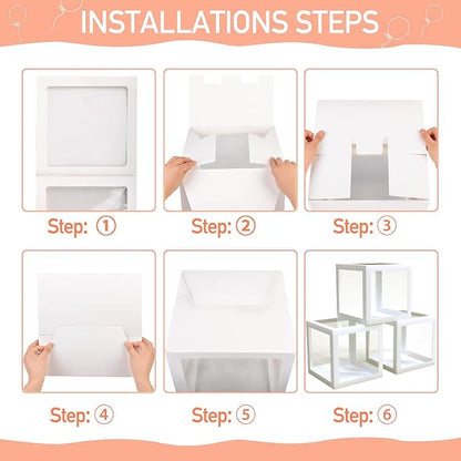 Transparent Wedding Balloon Boxes 3PCS White Bride to Be Balloon Boxes - Image 7