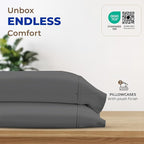 THREAD SPREAD 100% Egyptian Cotton Pillow Cases King - 1000 Thread Count Pillow Cases King Size Set of 2, Cooling & Breathable Extra Long Staple Sateen Weave Cotton Pillow Covers for Bed - Dark Grey
