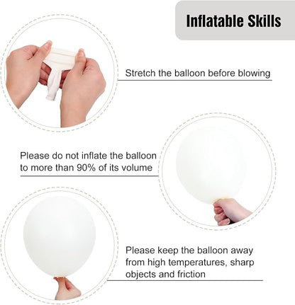 RUBFAC White Balloons Different Sizes Bridal Shower Balloons Arch 154pcs | - Image 4