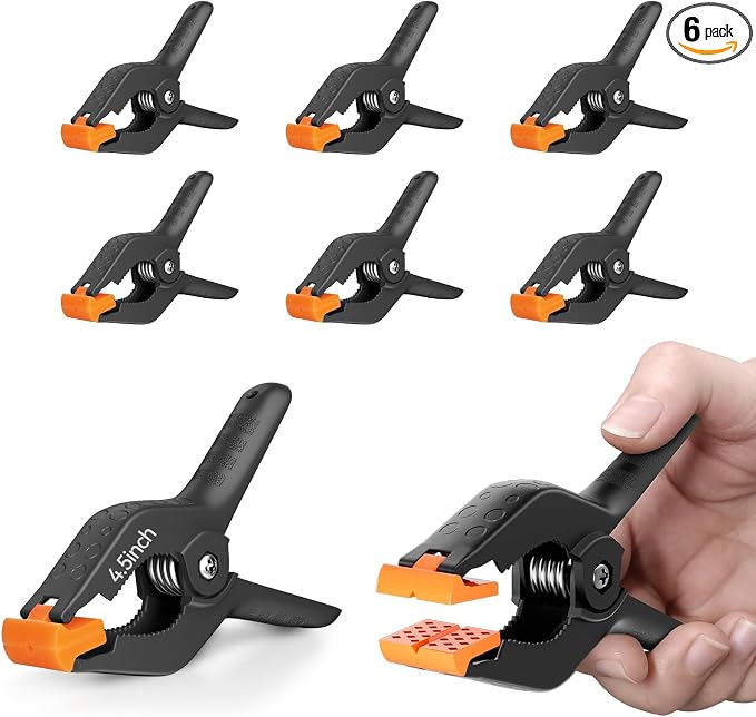 EMART 6 Pack Heavy Duty Spring Clamps, 4.5 inch Plastic Photo Booth Backdrop by EMART