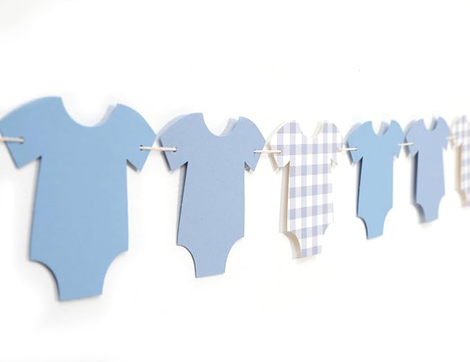 Blue Bodysuit Banner, Baby Shower Decoration | Girl Boy Baby Shower Decor by TUTOTU