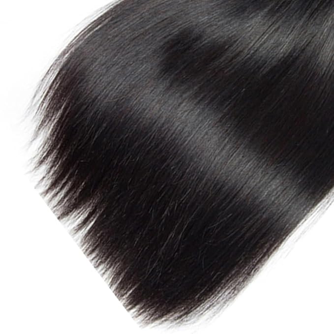 Straight Bundles Human Hair Color 1B Bundles Brazilian Virgin Remy Hair Single Bundle 24 Inch Double Weft Soft and Silky Natural Black Straight Bundle Hair Weave 100g