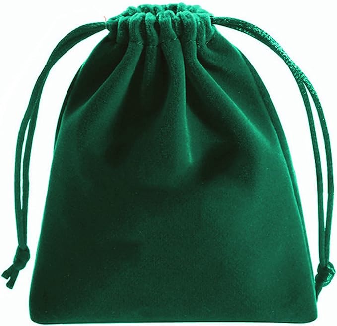 Aestivate 8 Pack Large Velvet Drawstring Pouch, Velvet Bag 8×10 Inch Storage Bag Cosmetics Pouches Dust Bag 8 Pieces (Green)