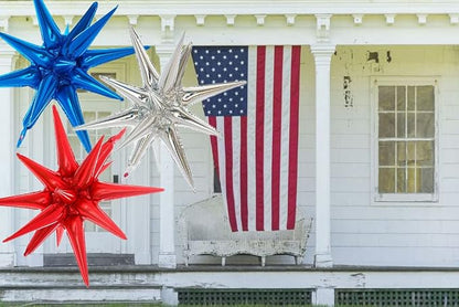 9PCS Blue Red White Explosion Balloons - Image 5