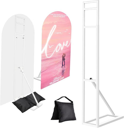 1 Pack White Wedding Backdrop Stand, Adjustable Metal Arch by Yudlto