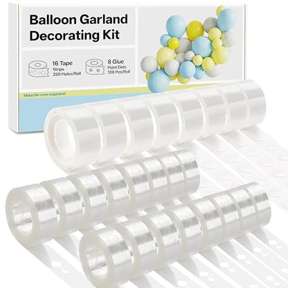 Balloon Arch Kit for Garland, 8 Rolls Balloon Tape, 839.9ft Strip | Clear by Aubeco