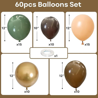Sage Green Brown Balloons - Image 2