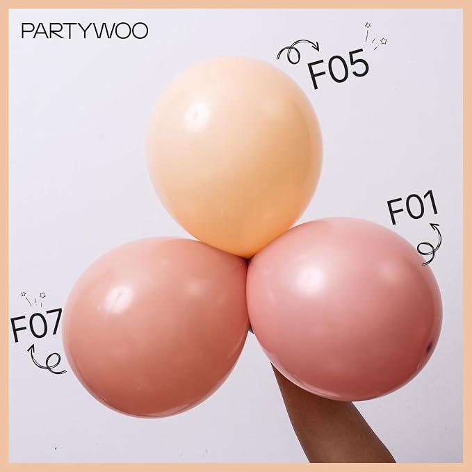 PartyWoo Nude Balloons 50pcs Latex Apricot Boho Helium Balloons 5 Inch | - Image 6