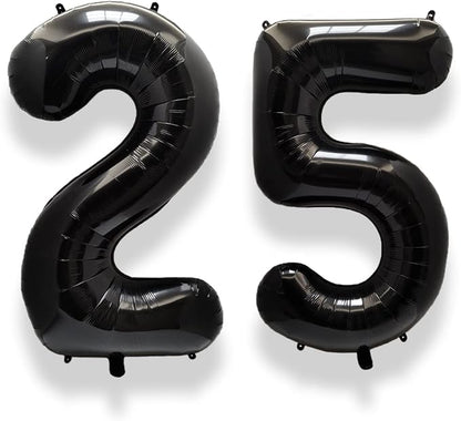 AULE 40 Inch Black Number Balloon 25 Foil 0-9 Birthday Big Numbers | Birthday by AULE