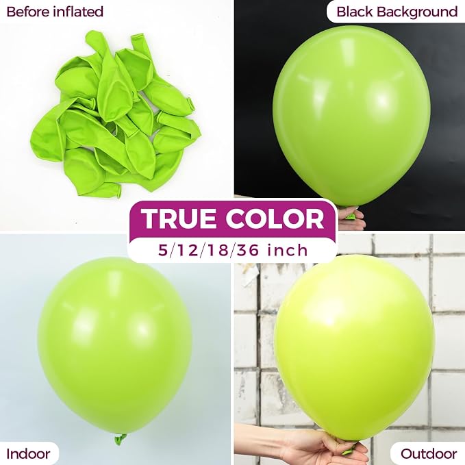 Bezente Lime Green Latex Party Balloons 100 Pack 12 inch | Light Pastel Kelly - Image 2