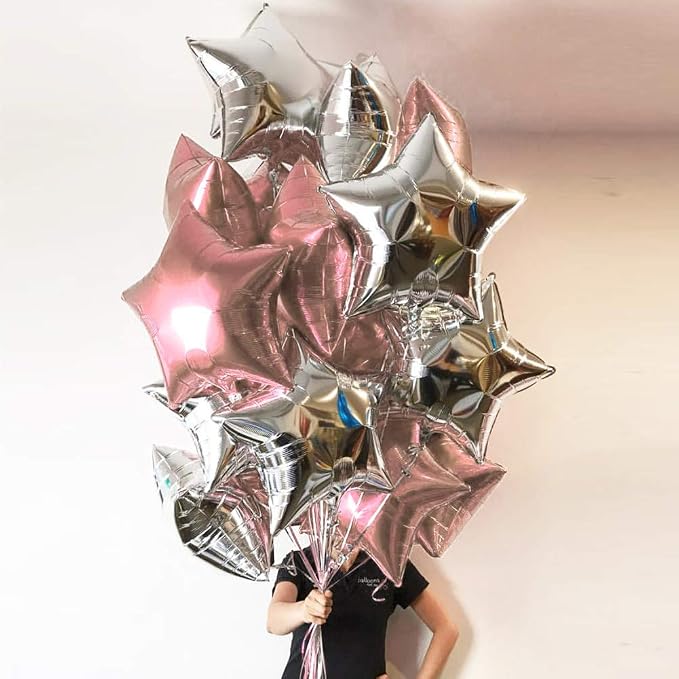 24 Pcs Rose Gold Star Shape Foil Mylar Balloon - Image 4