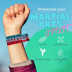 Sportybella Multicolored Karate Hair Ties- Martial Arts Hair Accessories For Girls. No Crease, No Tug Elastic Hair Ties Set. Ponytail Holders for Karate or Martial Artists, Students & Coaches, 8pcs.