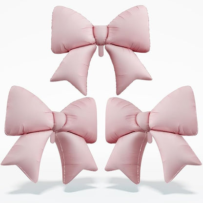 38 Inch Pink Bow Foil Balloons, Large Pink Mylar Bowknot Balloons Coquette by Togvu