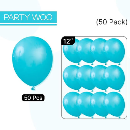 PartyWoo Dark Teal Balloons 50pcs Turquoise Aqua Blue Teal Color 12 Inch | - Image 6