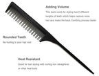 Professional Teasing Comb, Tail Comb for Root Teasing for Thin, Add Volume Fine and Normal Hair Types, Hair Comb For Women And Men, 8.75 Inches Black 5