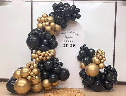 Black and Gold Balloon Arch Garland Kit 153pcs - Image 4