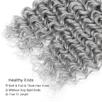 28 30 32 Inch Ombre Bundles Human Hair Grey Deep Wave Bundle Brazilian Virgin Remy Hair Extensions Double Weft 2 Tone Black and Silver Deep Wave Bundle Hair Weave 300g