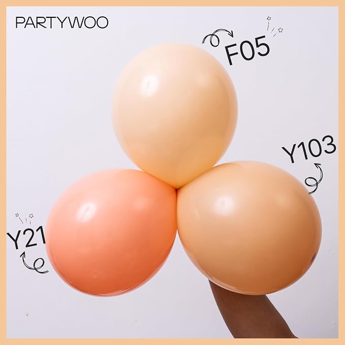 PartyWoo Nude Balloons 100pcs Apricot Boho Fall Color 12 Inch | Balloons - Image 5