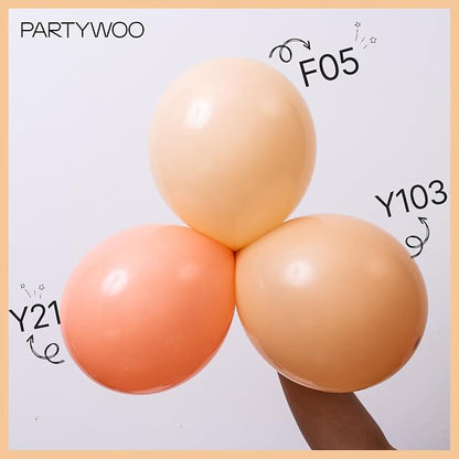 PartyWoo Nude Balloons 100pcs Apricot Boho Fall Color 12 Inch | Balloons - Image 5