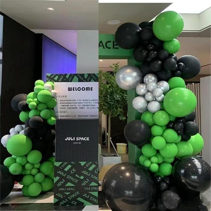 MEBAY Green Black White Metallic Gold Balloons Garland Arch Kit - Image 3