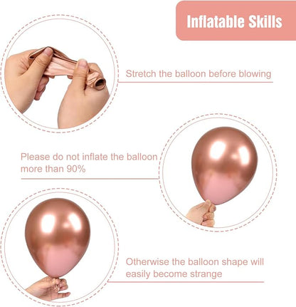 RUBFAC 135pcs Rose Gold Balloons Different Sizes 18 12 10 5 Inches, Latex - Image 4