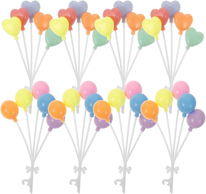 Miniature Dollhouse Balloon Decorations 8Pcs Round and Heart-Shaped Balloons by HONMEET