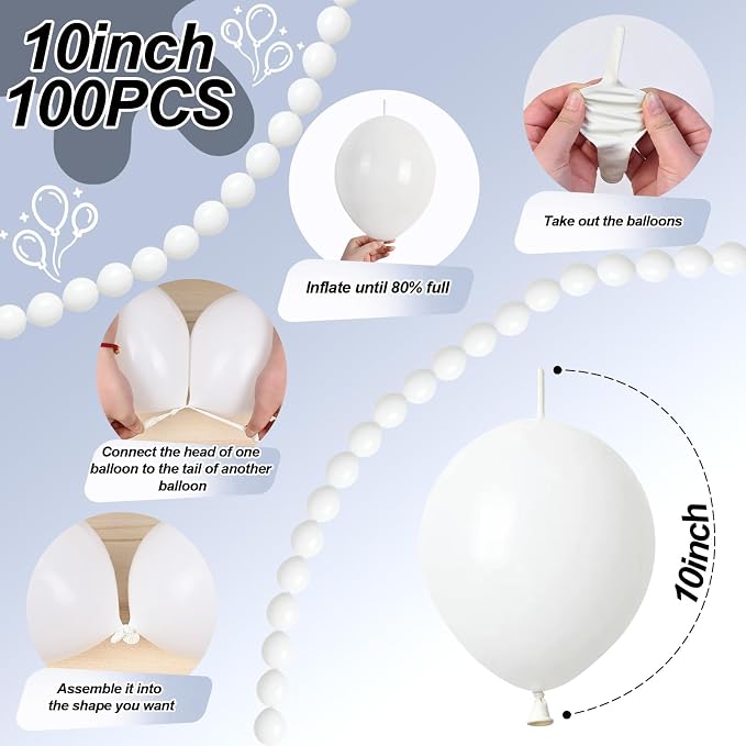 White Quick Link Balloons - Image 2