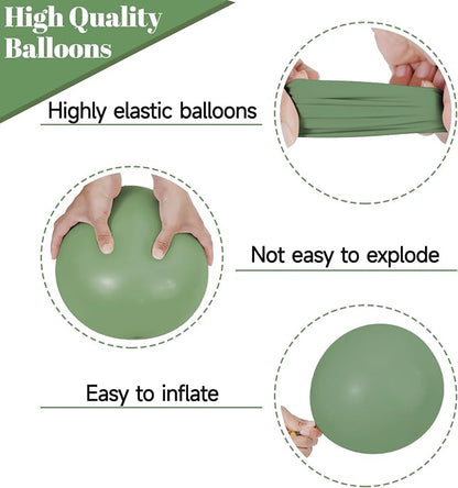 68Pcs Balloons Kit 12 Inch, Sage Green Balloon Sand White Metallic Gold Balloon - Image 3