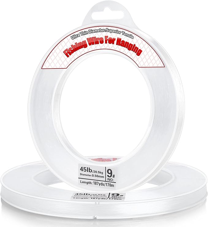 Clear Fishing Wire, Acejoz 656FT Fishing Line Clear Invisible Hanging Wire by ProfessionalDIYArtSupplier