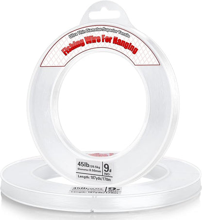Clear Fishing Wire, Acejoz 656FT Fishing Line Clear Invisible Hanging Wire by ProfessionalDIYArtSupplier