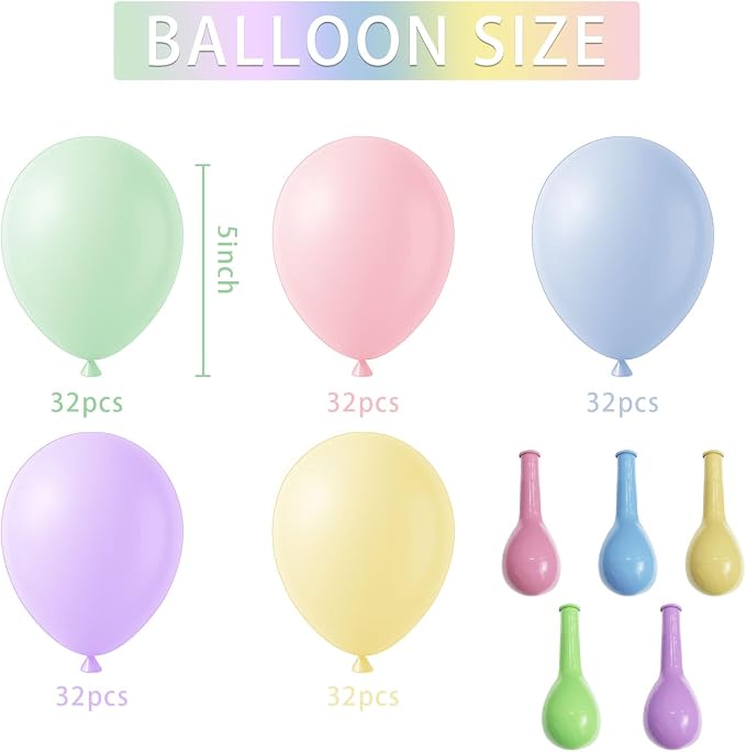Pastel Balloons Latex Pastel Birthday Decorations 160 Pack 5 inch Round Helium - Image 2