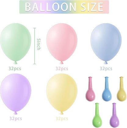 Pastel Balloons Latex Pastel Birthday Decorations 160 Pack 5 inch Round Helium - Image 2