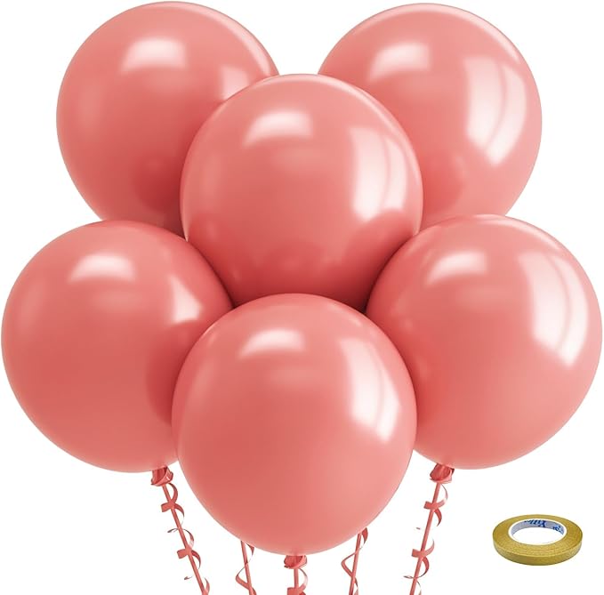 Bezente Dusty Pink Balloons 18 Inch 30 Pack Latex Large Thick | Rose Pink Big by Bezente