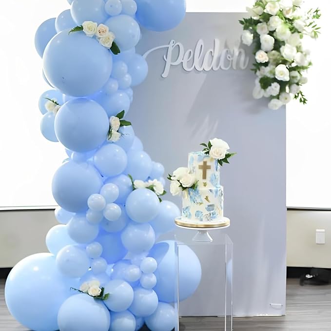 Voircoloria 90pcs Light Blue Balloons Garland Arch Kit, 18 12 10 5 Inch | - Image 8