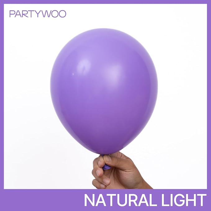 PartyWoo Purple Balloons 50pcs Latex Helium Balloons 12 Inch | Birthday Baby - Image 3