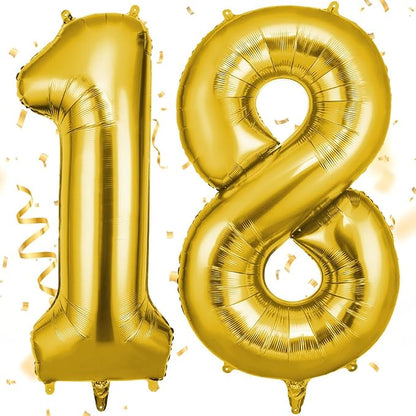 OFFCUP Helium Balloons, 40 Inches Number Balloons 18, Foil Balloons Birthday by OFFCUP