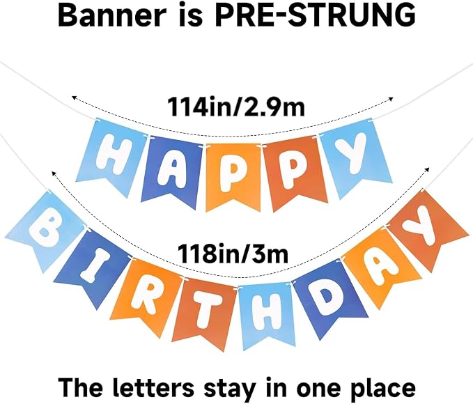 Happy Birthday Banner Birthday Party Banner NO DIY Happy Birthday Sign | - Image 3