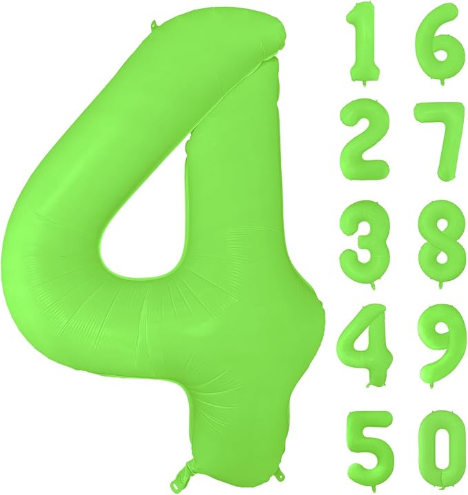 Fluorescent Green Number Balloon 40 inch Giant Foil Helium Balloons Green by Yeodong