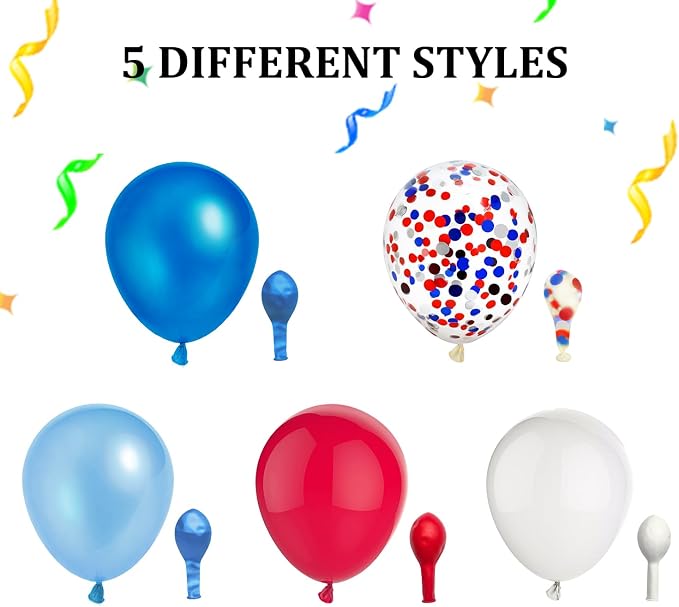 50 Party Balloons Red White Blue Balloons 12 Inches July 4th Birthday Latex - Image 2