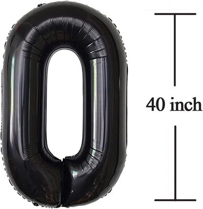 Black 60 Number Balloons Giant Jumbo Foil Mylar Helium Balloons Party - Image 4