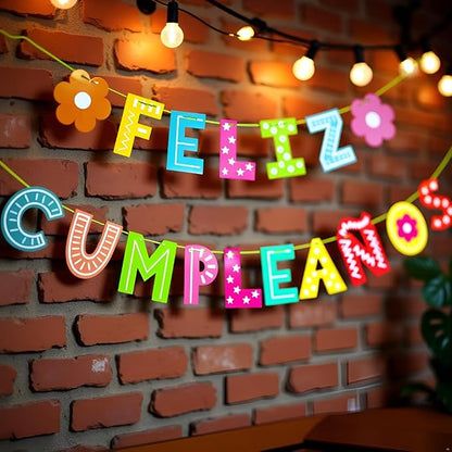Feliz Cumpleaños Banner, Spanish Birthday Party Banner, Feliz Cumpleaños - Image 4