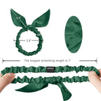 THXSILK Hair Silk Scrunchies with Bow for Women Pure Mulberry Silk Hair Cute Ring Ties Scrunchies for Girls Women's Thick Hair, Emerald Green, 2.8"
