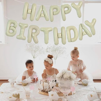 TONIFUL Cream Green Letter Balloons 1 Set 16Inch A-Z Custom Alphabet Banner | - Image 6