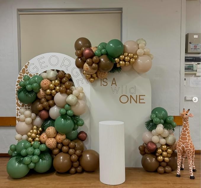 HILAVO Sage Green and Brown Balloons, 12 Inch Olive Green Brown and Gold Jungle - Image 6