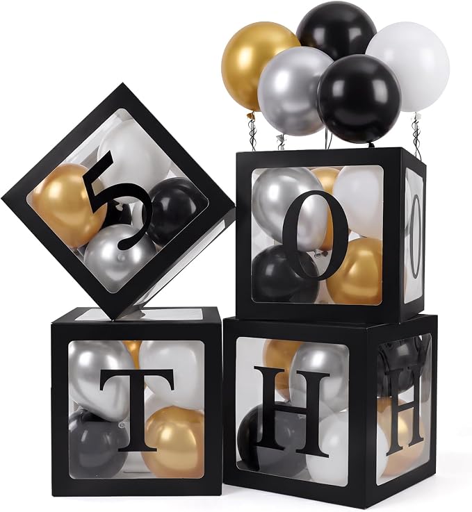 Gejoy 52 Pcs Happy 50th Birthday Party Decoration Men Women Balloon Box | 4 by Gejoy