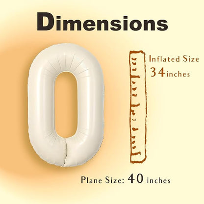 SUWEN 40 Inch Cream Large O Letter Balloons Big Foil Helium A-Z | Jumbo Mylar - Image 6