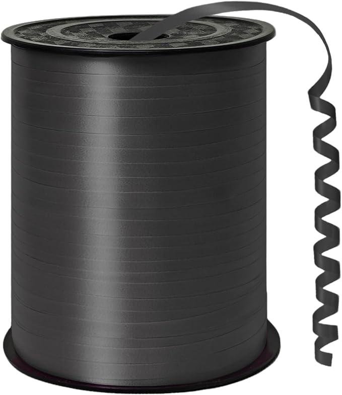 500 Yard Black Curling Ribbon Balloon Ribbon 1/5 Inch Ribbon by Unknown