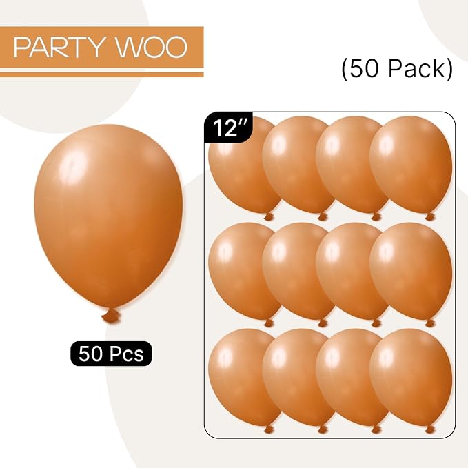 PartyWoo Boho Neutral Light Brown Balloons 50pcs Coffee Fall Color | Balloons - Image 6