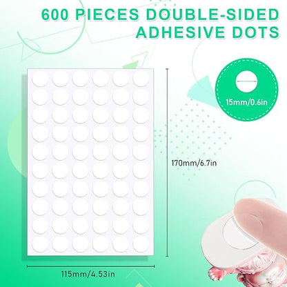 600pcs 0.59 Inch Double Sided Sticky Dots, Mini Clear Glue Adhesive Dots - Image 2